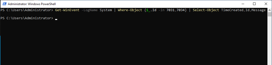 Service stability validation output
